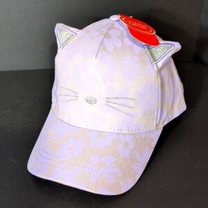 NWT,Wonder Nation,3D Cat Light Purple Floral Girls Hat.